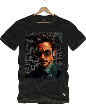Camiseta Tony Stark Estiloso – Arte Retrô Marvel